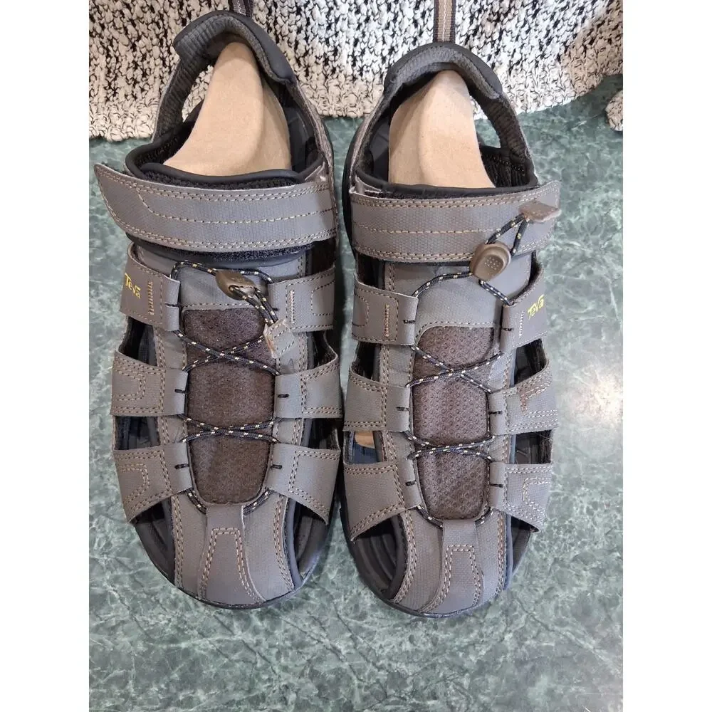 Teva Forebay Fisherman Hiking Water Sandals Shoc Pad Brown 1001116 Mens Sz 10
